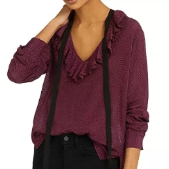 reiss Tops - REISS Mackenzie Ruffled Long Sleeve Top